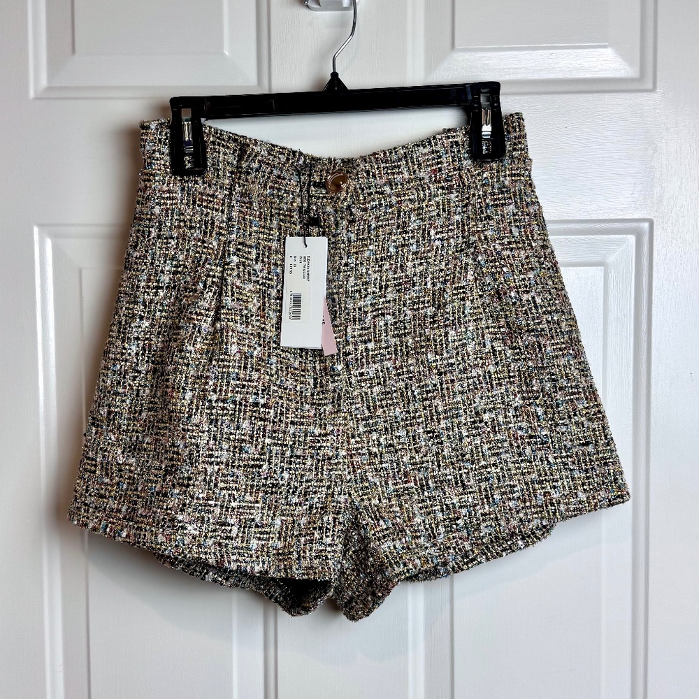 NWT Australian Sheike Textured Elevate Multi Color Tweed Shorts, Size 10